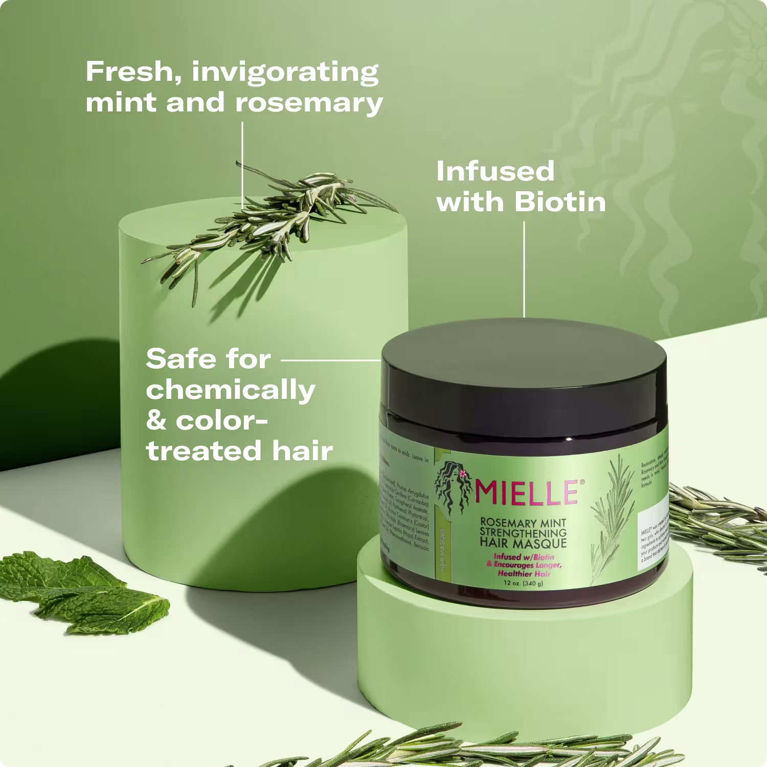 Mielle – Rosemary & Mint Strengthening Hair Mask – 340g - Image 3